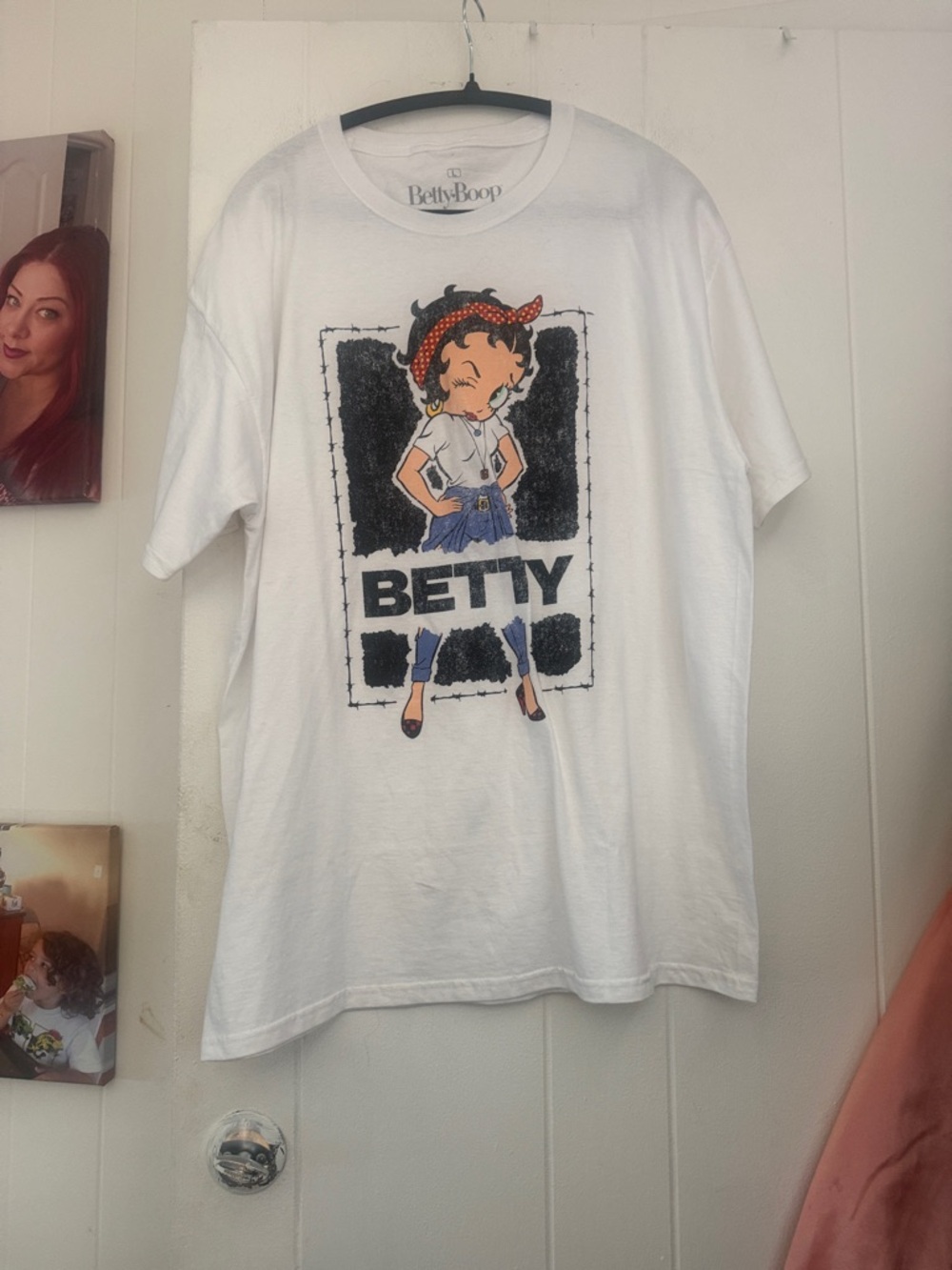 Betty Boop White Tee with Retro Character Graphic